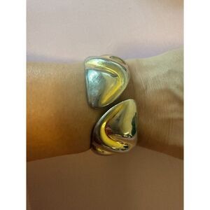 Gold tone  Hinged Bangle Bracelet